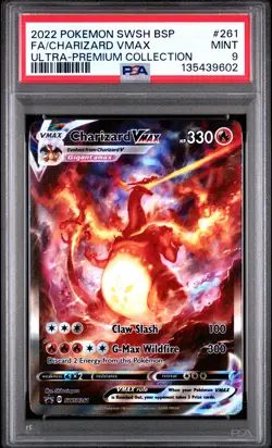 2022 POKEMON SWSH BLACK STAR PROMO #261 FULL ART/CHARIZARD VMAX PSA 9 - Image 1