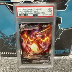 2022 POKEMON SWSH BLACK STAR PROMO #261 FULL ART/CHARIZARD VMAX PSA 9 - Image 1