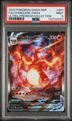 2022 POKEMON SWSH BLACK STAR PROMO #261 FULL ART/CHARIZARD VMAX PSA 9 - Image 1