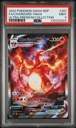 2022 POKEMON SWSH BLACK STAR PROMO #261 FULL ART/CHARIZARD VMAX PSA 9 - Image 1