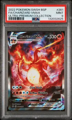 2022 POKEMON SWSH BLACK STAR PROMO #261 FULL ART/CHARIZARD VMAX PSA 9 - Image 1
