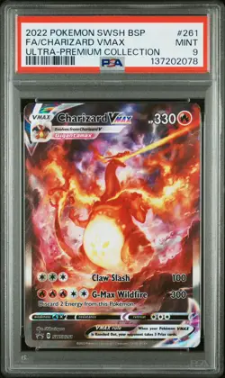 2022 POKEMON SWSH BLACK STAR PROMO #261 FULL ART/CHARIZARD VMAX PSA 9 - Image 1