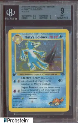 2000 Pokemon Gym Challenge 1st Edition #12 Misty's Golduck Holo R BGS 9 MINT - Image 1