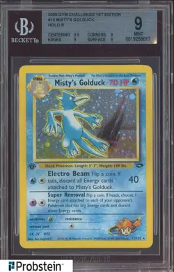 2000 Pokemon Gym Challenge 1st Edition #12 Misty's Golduck Holo R BGS 9 MINT - Image 1