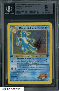 2000 Pokemon Gym Challenge 1st Edition #12 Misty's Golduck Holo BGS 9 - Image 1