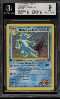Pokemon Misty's Golduck Gym Challenge 1st Edition Holo Rare #12 BGS 9 Mint - Image 1