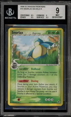 Pokemon Snorlax EX Dragon Frontiers Holo Rare #10 BGS 9 Mint - Image 1