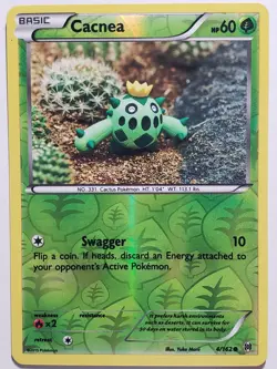 REVERSE HOLO Cacnea 4/162 VLP - Yuka Morii Clay XY Breakthrough Pokemon Card - Image 1