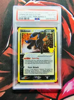 PSA 10 2021 UMBREON-GOLD STAR POKEMON CELEBRATIONS CLASSIC COLL POP SERIES 5 #17 - Image 1