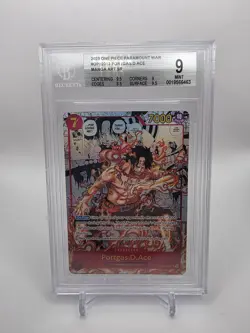 BGS 9 One Piece Paramount War Portgas D. Ace Manga Rare op02-013 - Image 1