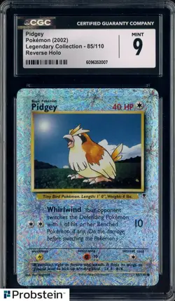 2002 Pokemon Legendary Collection #85/110 Pidgey Reverse Holo Foil CGC 9 MINT - Image 1