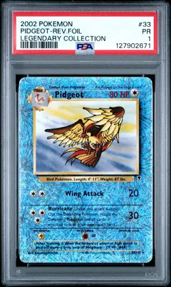 2002 POKEMON LEGENDARY COLLECTION #33 PIDGEOT-REVERSE FOIL PSA 1 - Image 1