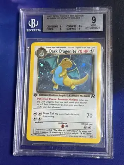 BGS 9 MINT Pokemon Dark Dragonite Team Rocket 1st Edition Holo Rare 5/82 - Image 1
