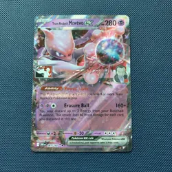 NM Team Rocket's Mewtwo EX 081/182 - Prize Pack Series 8 with Play! Pokemon Stam - Image 1