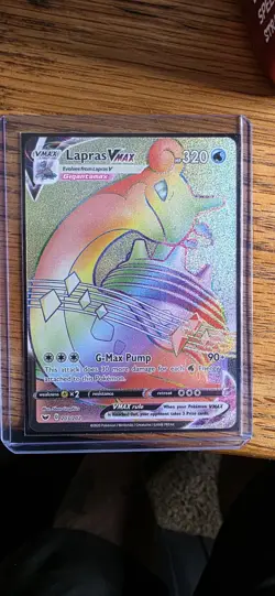 Pokemon TCG Sword & Shield Lapras VMAX 203/202 Secret Rare Rainbow Holo Card - Image 1