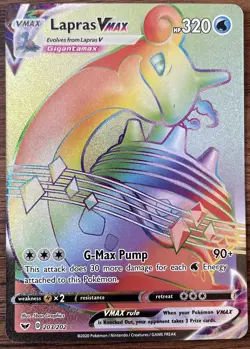 Lapras VMAX 203/202 MINT/NM - Sword & Shield Rainbow Holo - Pokemon Card - Image 1