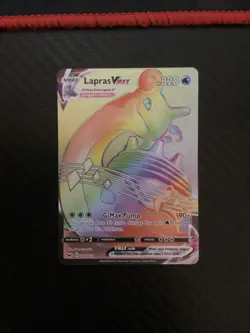 Lapras VMAX 203/202 Sword & Shield Rainbow Secret Rare Holo Pokemon Card NM - Image 1