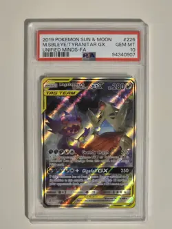 Pokemon TCG Mega Sableye & Tyranitar GX Unified Minds 226/236 PSA 10 Gem Mint - Image 1