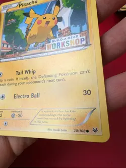 Pikachu 20/108 Build A Bear Promo Pokemon Card Near Mint Condition - Image 3