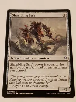 Shambling Suit Throne of Eldraine Mtg Card Mint Condition - Image 1