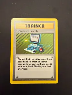 Pokemon TCG Trainer Card Computer Search Base 71/102 Regular Near Mint! - Image 1
