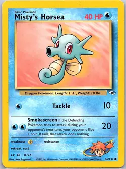 Misty's Horsea 86/132 Non Holo Gym Heroes - Pokemon Card - LP - Image 1
