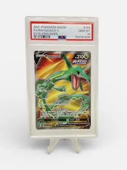 Pokemon Card - PSA Gem Mint 10 Rayquaza V 193/203 Sword & Shield Evolving Skies - Image 1