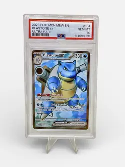 Pokemon Card - PSA Gem Mint 10 Blastoise ex 184/165 Scarlet & Violet Mew 151 - Image 1