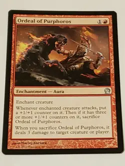 Ordeal Of Purphoros Theros Mtg card Mint Condition - Image 1