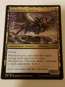 Mischievous Chimera Theros beyond Death Mtg Card Mint Condition - Image 1