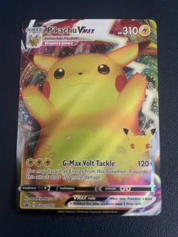 Pikachu VMAX SWSH062 BLACK STAR Promo Celebrations 25th Ann. Pokemon MINT - Image 2