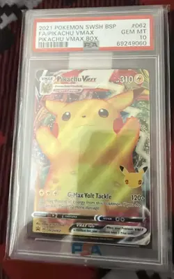 Pokemon Pikachu VMAX SWSH062 PSA 10 GEM MINT 2021 Celebrations Promo Black Star - Image 2