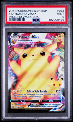 PSA 9 Mint 2021 Pokemon Swsh Pikachu VMAX Black Star Promo #SWSH062 - Image 1
