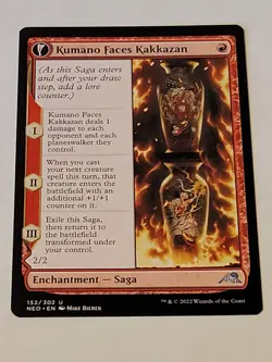 MTG Kumano Faces Kakkazan Etching of Kumano Kamigawa: Neon Dynasty 152/302 R. - Image 1