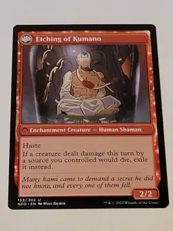 MTG Kumano Faces Kakkazan Etching of Kumano Kamigawa: Neon Dynasty 152/302 R. - Image 2