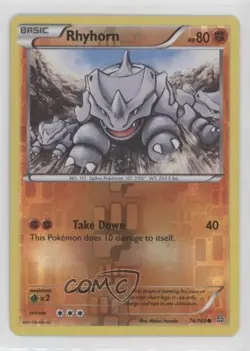 Rhyhorn Reverse Foil Pokemon XY Primal Clash #74 - Image 1