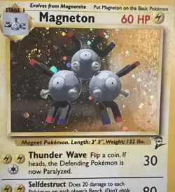 2000 Pokemon, Base Set 2, #9/130 Magneton, Holo Rare, Swirl - Image 2