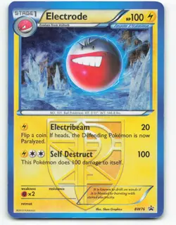 2013 Pokemon, Black & White Promos, #BW76 Electrode, Plasma, Black Star Promo - Image 1