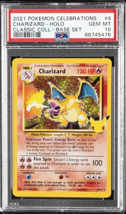 2021 POKEMON CELEBRATIONS CLASSIC COLL #4 CHARIZARD-HOLO PSA 10 - Image 1