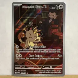 Team Rocket's Meowth 203/182 Destined Rivals Illustration Rare Pokemon TCG Mint - Image 1