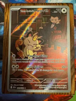 Pokemon TCG Team Rockets Meowth 203/182 Illustration Rare Destined Rivals NM - Image 1