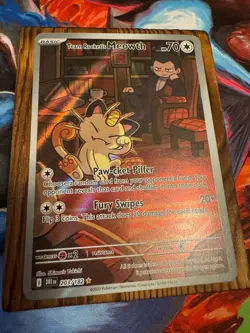 Pokemon TCG Team Rockets Meowth 203/182 Illustration Rare Destined Rivals NM - Image 2