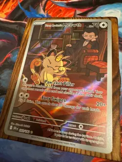 Pokemon TCG Team Rockets Meowth 203/182 Illustration Rare Destined Rivals NM - Image 3