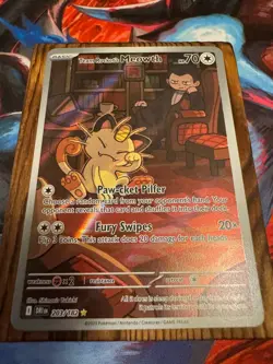 Pokemon TCG Team Rockets Meowth 203/182 Illustration Rare Destined Rivals NM - Image 4