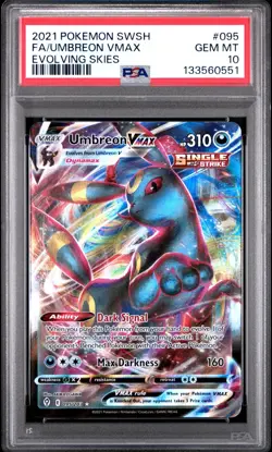 2021 POKEMON SWORD & SHIELD EVOLVING SKIES #095 FULL ART/UMBREON VMAX PSA 10 - Image 1
