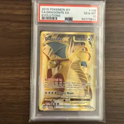 Pokemon TCG Dragonite EX Full Art Holo Card 106/108 Evolutions XY PSA 10 - Image 1
