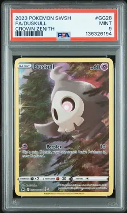 2023 POKEMON SWORD & SHIELD CROWN ZENITH #GG28 FULL ART/DUSKULL PSA 9 - Image 1