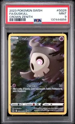 2023 POKEMON SWORD & SHIELD CROWN ZENITH #GG28 FULL ART/DUSKULL PSA 9 - Image 1