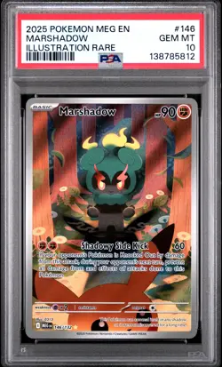 2025 POKEMON MEG EN-MEGA EVOLUTION ILLUSTRATION RARE #146 MARSHADOW PSA 10 - Image 1