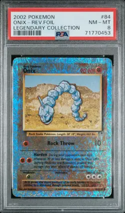 PSA 8 NM/MT Onix Reverse Holo 84/110 Pokemon 2002 Legendary Collection - Image 1